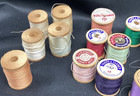 Vtg Sm Wood Spool Thread  Silk Cotton  See Desc  Qty 24  Ships Free