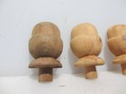 Carved Wooden Finial Old Top Wood Stair Acorn Mounts Decoration Wood X3 - 6 h