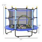 Kids Trampoline  4 6 Feet With Safety Enclosure And Ball Pit  Blue  Indoor Play 
