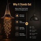 Lighted Witch Hat Hanging Chime Halloween Outdoor Glowing Mesh Decor