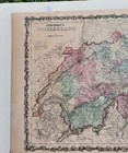 Switzerland 1863 Johnson   Ward Hand Colored Atlas Map 24x17 Civil War Era Map