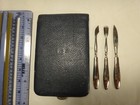 Vintage Schweder Austria Manicure Incomplete Set Blue Case Cuticle Tool Cleaner