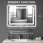 28 x20  Led Bathroom Wall Vanity Mirror With Anti-fog Dimmable Rectangle Mirrors