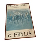 G  Fryda St  Paul De Vence Print Poster Horse Racing Signed Metal Frame Vintage