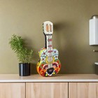 Talavera Guitar Statue   Hand-painted Mexican Folk Art Decor