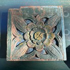 Vintage Antique Indian Wood Print Blocks Lot Of 3 Paisley Flowers Grid