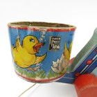 Vtg Fisher Price  12 Wood Rabbit Pull Toy W chick Bucket On Hand Truck 1940 s