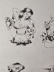 Original Artist Unknow Traditional Vintage 1981 National Tattoo Flash Sheet Girl