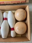Vintage 50s Original 10 Pins Buckeye   s Champion Line Bowling Set Complete Euc