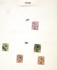 Siam 48 Stamps 1887-1932 With 1925 Air Mail  - 6 Photos Collection Page Lot
