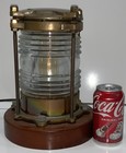 Antique Vintage Large Bronze brass Nautical Lantern Pedestal  Electrified