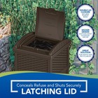 Suncast Ghw1732 Trashcan Hideaway Outdoor 33 Gallon Garbage Waste Bin  Brown