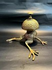 Antique Nautical Brass Frog Desk Bell   Brass Hotel Counter Service Calling Bell