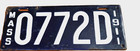 1911 Massachusetts Porcelain Dealer License Plate  Original Ma  772