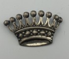 Vintage Lang Signed Sterling Silver Crown Brooch Pin 9 Point