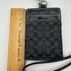 Coach Id Lanyard Wallet Black Signature Canvas Badge Holder Tag Case School Work
