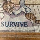 Vtg Framed Figi Graphics Cat Welcome To Our Bathroom Hope You Survive Print 8x10