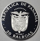 Panama 20 Balboas 1984 Proof  Just 1 700 Struck  1 927 Ounces Silver
