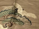 Antique vintage Japanese Tapestry pillow Cover 2 Auspicious Cranes Trees 22 x26 