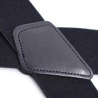 Mens Suspenders Heavy Duty 50mm Braces Biker Black Elastic Wide Adjustable