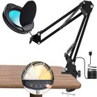 15x Magnifying Glass Desk Light Magnifier Led Lamp Reading Lamp With Lid   Clamp