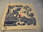 Thai Temple Rubbing  20 X 21    Embossed Rice Paper Blue Ink   Phra Ram   Hanuman