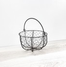 Vintage Style Chicken Wire Egg Basket Rustic Farmhouse Metal Decor Handle 8 
