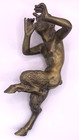 Antique Bronze Faun Satyr Sculpture Figurine 8 25  Signed Dancing Boy Vtg Myth
