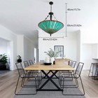 Vintage Stained Glass Pendant Lamp Tiffany Style Ceiling Fixture Hanging Light