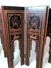 Vintage India Small 8 Panel Hanpainted Wooden Folding Screen  19  Tall  42  Wide