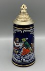 Vintage Dbgm German Beer Stein Blue  5 5    Tall   Stamped Lid