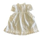 Vintage Toddler Girls Dress Size 4t Crochet Collar Lace Puff Sleeves Pocket Bows