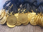  Holy Face Of Jesus Medals On Cords 22mm  Matt Gold   Lot Of 10   