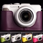 For Panasonic Lx7 Handmade Genuine Real Leather Half Camera Case Bag Cover