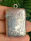 English Sterling Silver Vesta Case Match Safe Striker Birmingham T h h   Co 1895