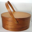 Vintage Shaker Woodshops 5 Finger Lap Cherry Sewing Box Swing Handle Usa Made