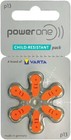 Powerone 13 Size 13 Hearing Aid Batteries Zinc Air Mercury Free 12-300 Batteries