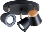  3-light Ceiling Light directional Spotlights natural Bamboo Black