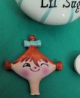 Vintage Holt Howard Lil  Sugar Pixieware Girl Condiment Jar Broken Needs Repair