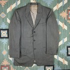 Vintage 50s Pleated Herringbone Distressed 2 Pc Suit Grunge Men s Size 41