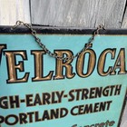 1920s Velroca Portland Cement Metal Jadvertising Sign W  Thermometer   Calendar