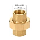 Brass Pipe Union Connector  Coupling 1 2 Pt Fitting With Female Threaded