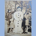 Vintage antique Fledderjohn Family Photo Christmas Card Berwyn Pa Snowman