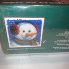 Vintage J p Coats Latch Hook Kit Snowman Face 12  X 12  Art Christmas Krafts