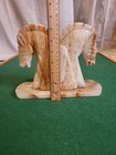 Set Of Trojan Horse Head Marble Bookends Carved 8   Stunning