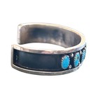 Old Pawn Navajo Heavy Gauge Sterling Silver   Turquoise Cuff Bracelet