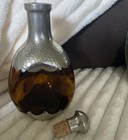 Antique Royal Holland Pewter And Glass Bottle Barware Bar Decanter Whiskey Wine 