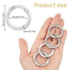 4 Silver Metal O Ring For Purse Strap - 1 Inch Round Spring Clasp