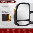Towing Mirrors For 99-07 F-250 F-350 Super Duty Power Heated Smoked