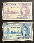 Travelstamps  1946 St  Lucia Stamps Scott  127-128 - Kgvi  Peace Set - Mint Mogh